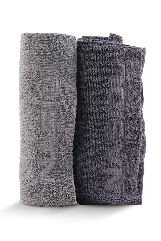 Nasiol Edgeless and Tagless Microfiber Towels Dark/Light Gray - 40cmX40cm - Pack of 10